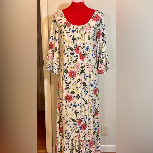 Gently Used Christy Dawn Rowe Dress, Cream Floral, Size Small - Picture 4 of 16